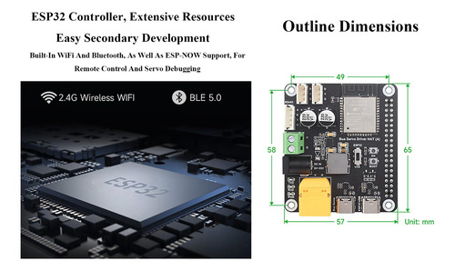 Servo Driver De Camión Serie Hat Esp32 Y Circuito De Control
