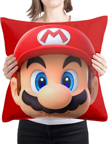 Cojin Decorativo Mario Bros Face Diseño Nintendo Almohada