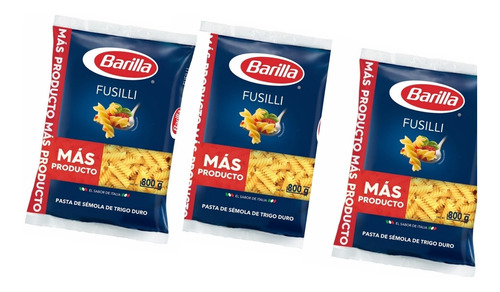 Pasta Barilla Fusilli 800g 3pzas