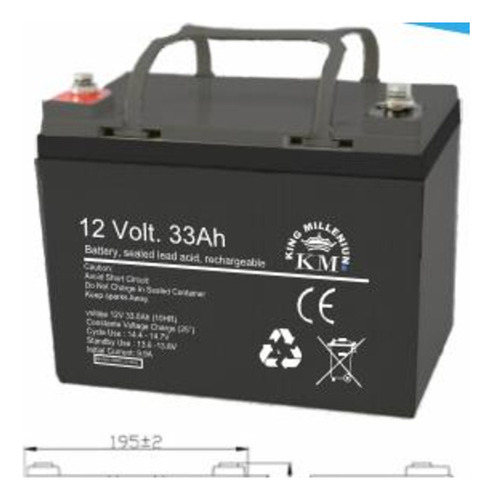 Bateria 12v 33ah Agm Sellada  Libre De Mantenimiento