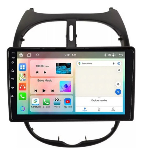 Radio 9 Pulgadas Android Auto Carplay Peugeot 206 2000-2010