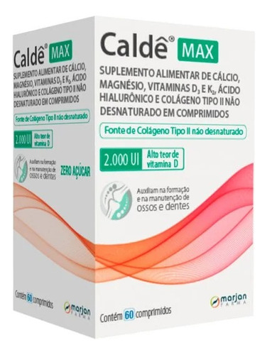 CaldĂȘ Max 60 Comprimidos Revestidos - Marjan Sabor Sem Sabor