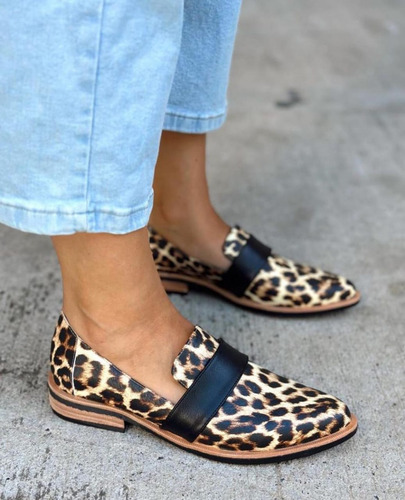 Zapatos Mocasines Mujer Dama Cuero Vegano