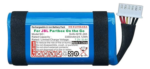 Bate-ria Partybox On-the-go On The Go Jbl - 3350mah