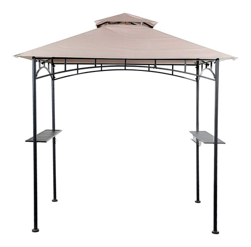 Gazebo Para Asador Negro 208 X 130 X 252 Cm De Acero 