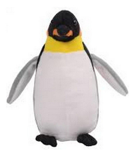 Peluche Pingüino Emperador 20 Cm Art. 12583 Woody Toys Color Blanco Y Netro