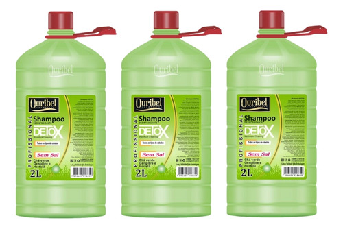 Shampoo Ouribel 2000ml Detox - Kit C/3un