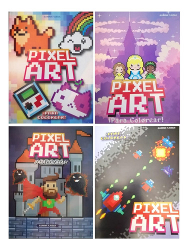Pixelart-aprende,colorea Con Pixeles/4 Libros Muy Divertidos