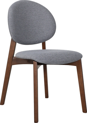 Silla Comedor Madera Nogal Tapiz Gris Minimalista Moderna