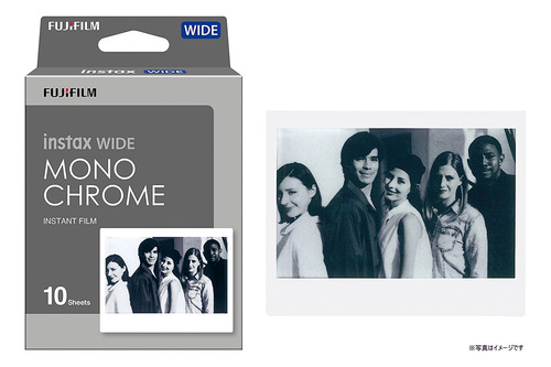 Película Fujifilm Instax Wide Monocromo De 10 Hojas, Paquete