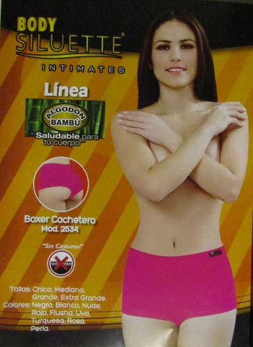  Boxer Cachetero  Sin Costuras  4 Tallas  Body Siluette