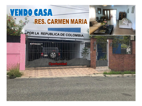 Vendo Casa Amueblada En El Res. Carmen María, De  La Republica De Colombia, 3 Habs., 291 Mts.2, Patio, Jacuzzi