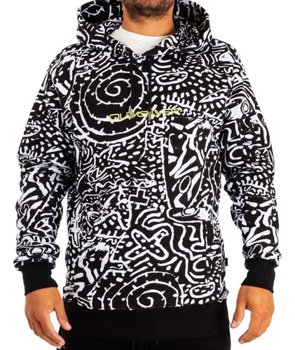 Buzo Canguro Quiksilver All Printed Spiral W24 Hombre