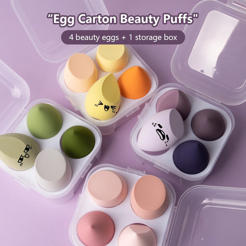 Esponja Facial Difuminadora Base Maquillaje Set 4 Unid