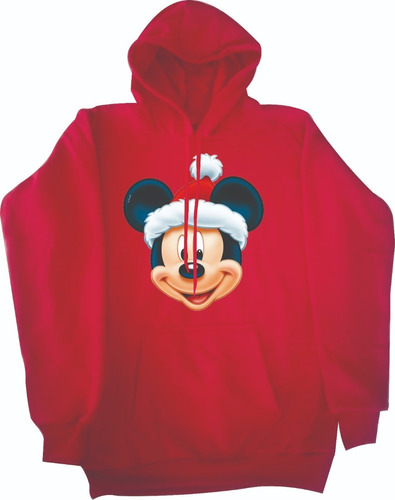 Buzos Hoodie Navideño Mickey Mouse  Cara Navidad Sam4