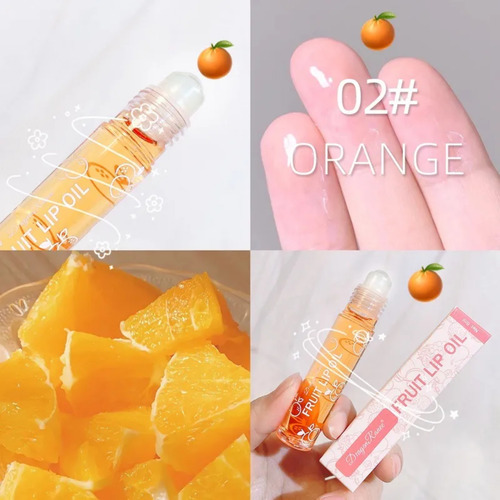 6 Piezas Aceite Bálsamo Hidratante Labial De Frutas 8ml C/u