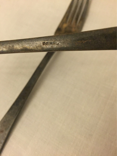 Par De Tenedores Acero Inoxidable Marca Perel