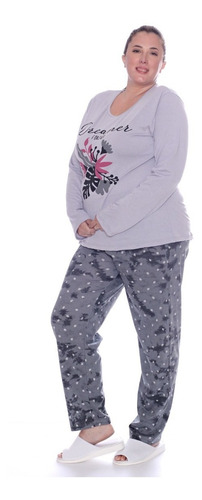 Imagen 9 de 9 de Pijama De Mujer Invierno Talle Grande Art 579