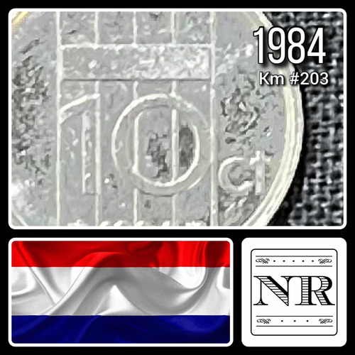 Holanda - 10 Cents - Año 1984 - Km #203 - Beatrix