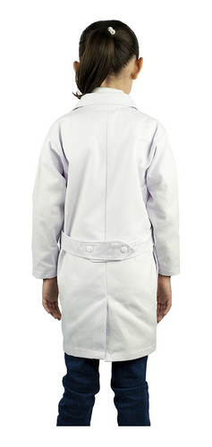 Imagen 8 de 8 de Bata De Laboratorio Blanca Niño Infantil 100% Algodón 4 A 16