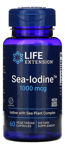 Life Extension, Sea-iodine, Complejo de yodo con plantas marinas, salud tiroides, 1000 mcg, 60 cápsulas vegetales,  USA