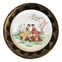 Comprar Plato Decorativo Sellado Porcelana Tsuji Oriental Oro 24cm