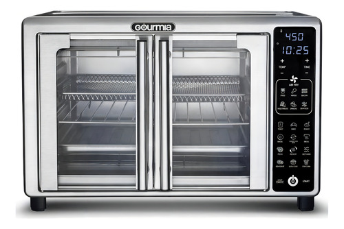 Freidora De Aire Gourmia Horno Digital Pantalla 19 Funciones Color Plateado