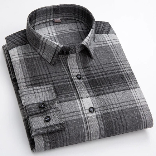 Camisa A Cuadros De Algodón Para Hombre, Camisa Francesa Par