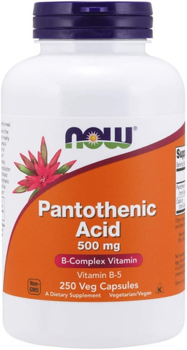 Acido Pantoténico 500 Mg Now 250 Capsulas