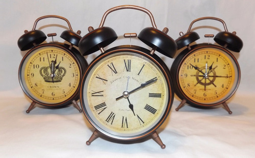 Reloj Despertador Diseño Vintage Antiguo A Pilas Campanillas
