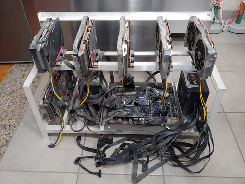 Rack Rig De Mineria Estructura Aluminio Hasta 7 Placas Gpu