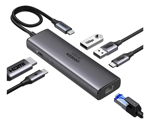 Hub Usb-c 6 En 1 Ugreen 2 Usb-a, 2 Usb-c, 1 Hdmi 4k/60hz