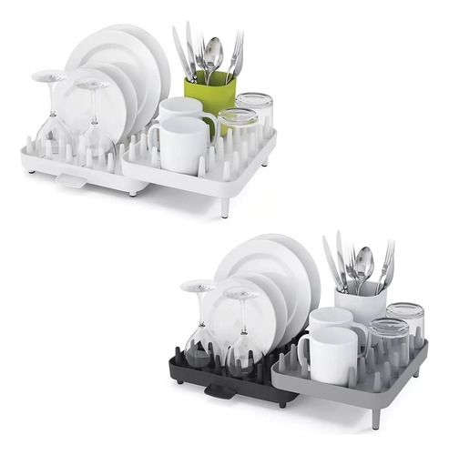 Escurridor Platos Adaptable Con Escurre Cubiertos Duzzi Gris