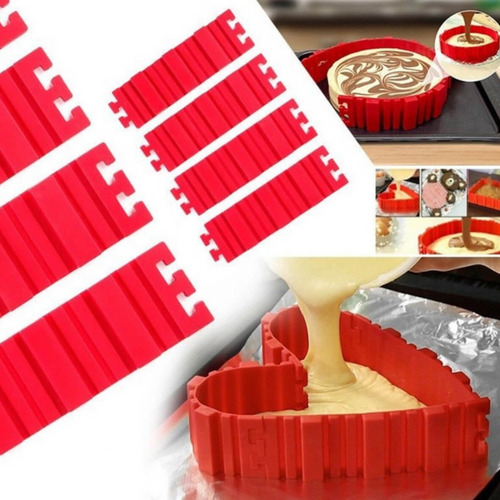Moldes Pasteles Desmontables Silicon Rectangular Reposteria