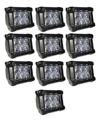 10 U X Faros Auxiliar De 6 Led 18w 12v Moto 4x4