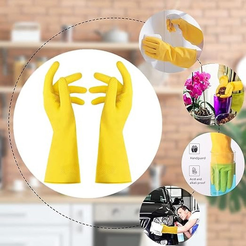 Guantes De Latex Para Limpieza Multiusos 12 Pares Spontex Amarillo
