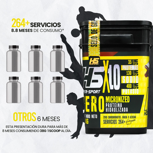 Proteína Whey Isolate Zero 10 Kg Sabores Hiper Sport Chocolate