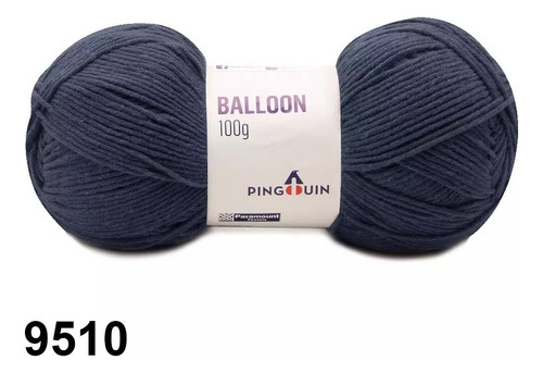 Lã Balloon Pingouin 100g 300mts Tex 333 Crochê Tricô Cor 9510- Dark Jeans