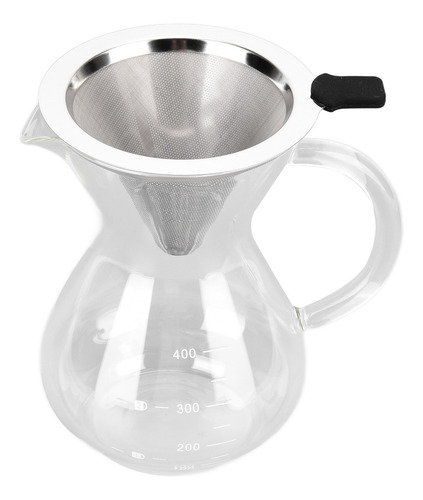 Verter Sobre Cafetera Olla De Vidrio De 400 Ml Hervidor Resi