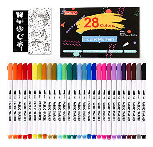 Marcadores De Tela De 28 Colores, Marcadores De Tela Shuttle