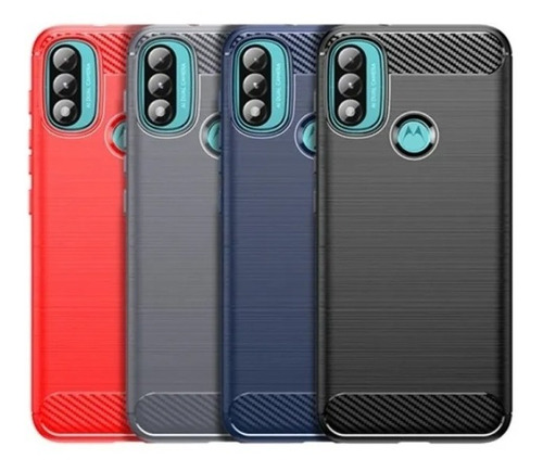 Funda Para Motorola E40 Carbono Anti Shock + Hidrogel Haxly