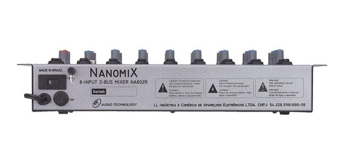 Imagem 3 de 6 de Mesa Som Mixer 8 Canais Ll Audio Nca Nanomix Na802r Bivolt
