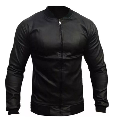 Campera Eco Cuero Importada Bomber Hombre