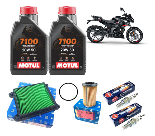 Kit Afinacion Pulsar N160 Bajaj Bujias De Iridium 7100 20w50