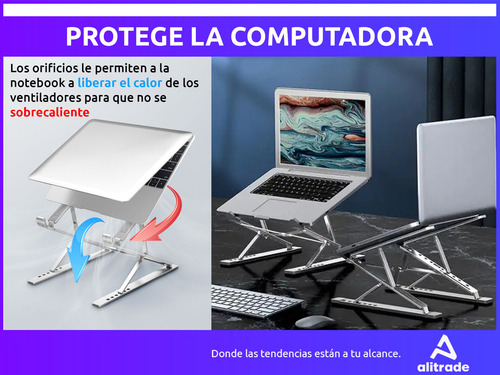 Soporte Notebook Aluminio Regulable Antideslizante Portatil