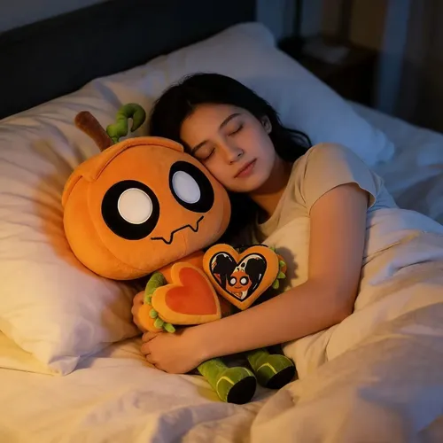 peluche Abóbora Fofo Para Crianças Qv Laranja E Verde Orange And