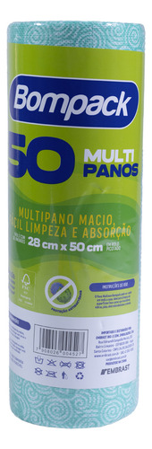 Pano Multiuso Perflex 28cmx50cm - 50 Unidades Cor Verde