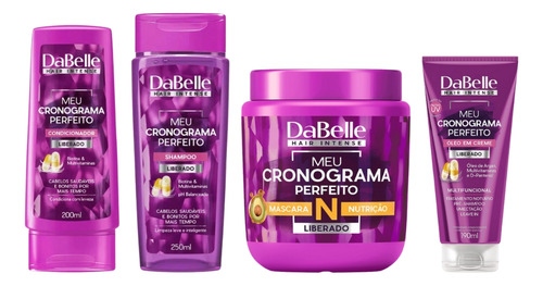 Kit Dabelle Meu Cronograma Perf Shampoo+cond+masc+óleo Creme