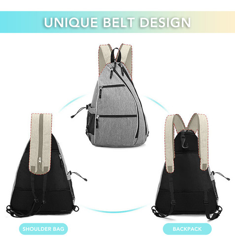 Mochila De Pickleball, Bandolera Ajustable, Bolsa Para Raque