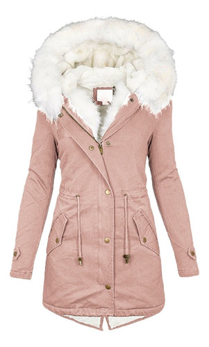 Chaqueta Acolchada De Lana Parka De Peluche Femenina